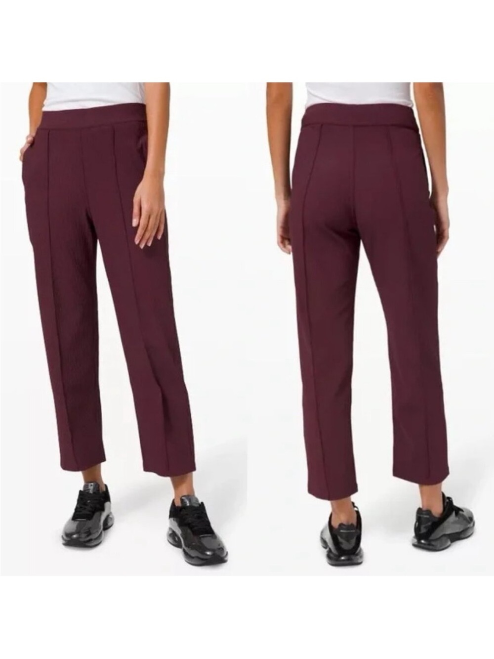 Lululemon Urban Strides Super High Rise Ribbed Pants Merlot Size 6/ 25” Inseam